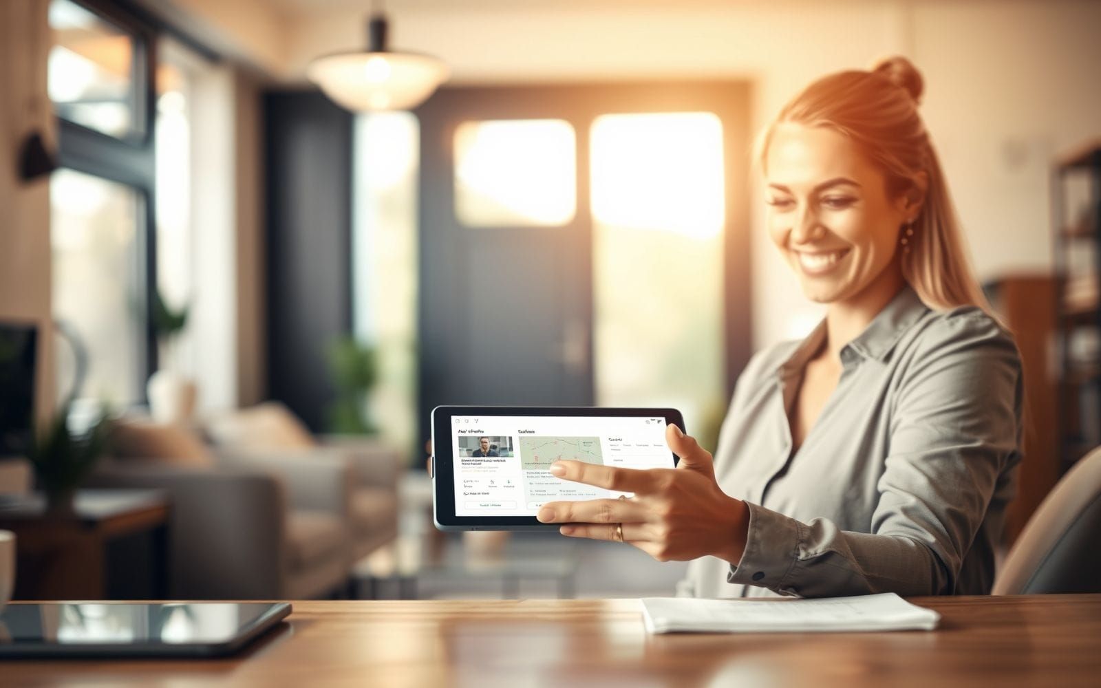 Real estate agent using a CRM for lead nurturing.