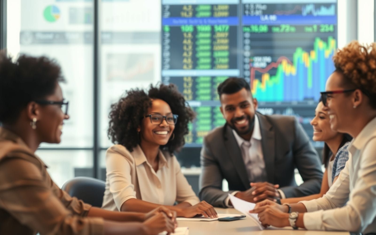 Professionals discussing SaaS pricing models for startups with charts.