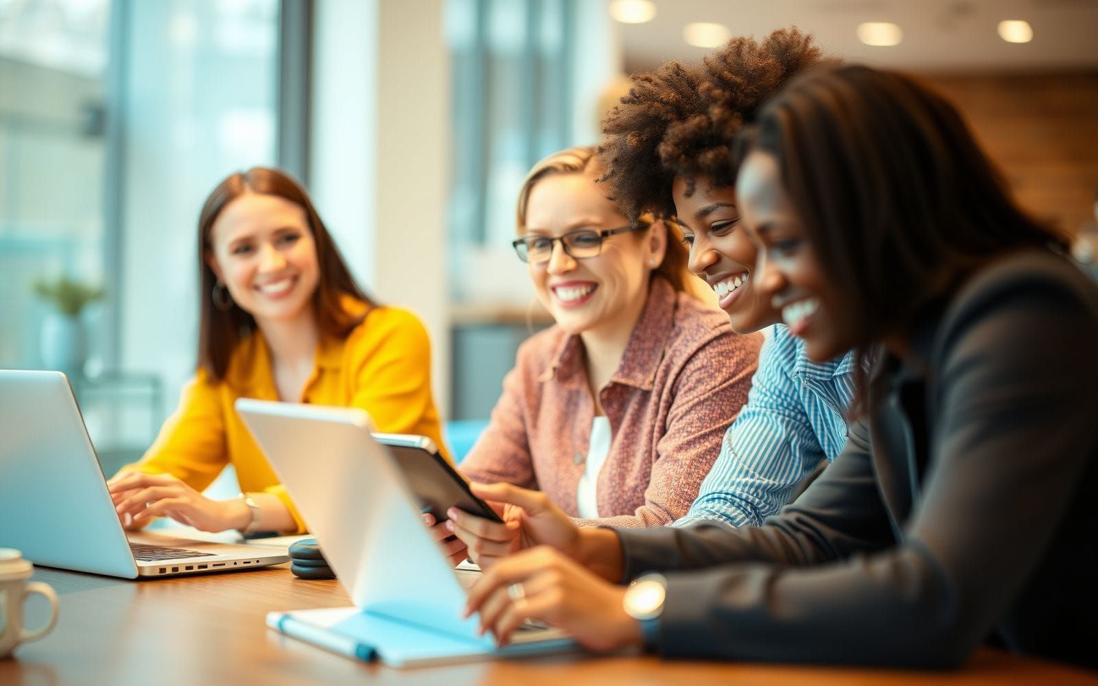 Diverse professionals interacting on best webinar platforms.