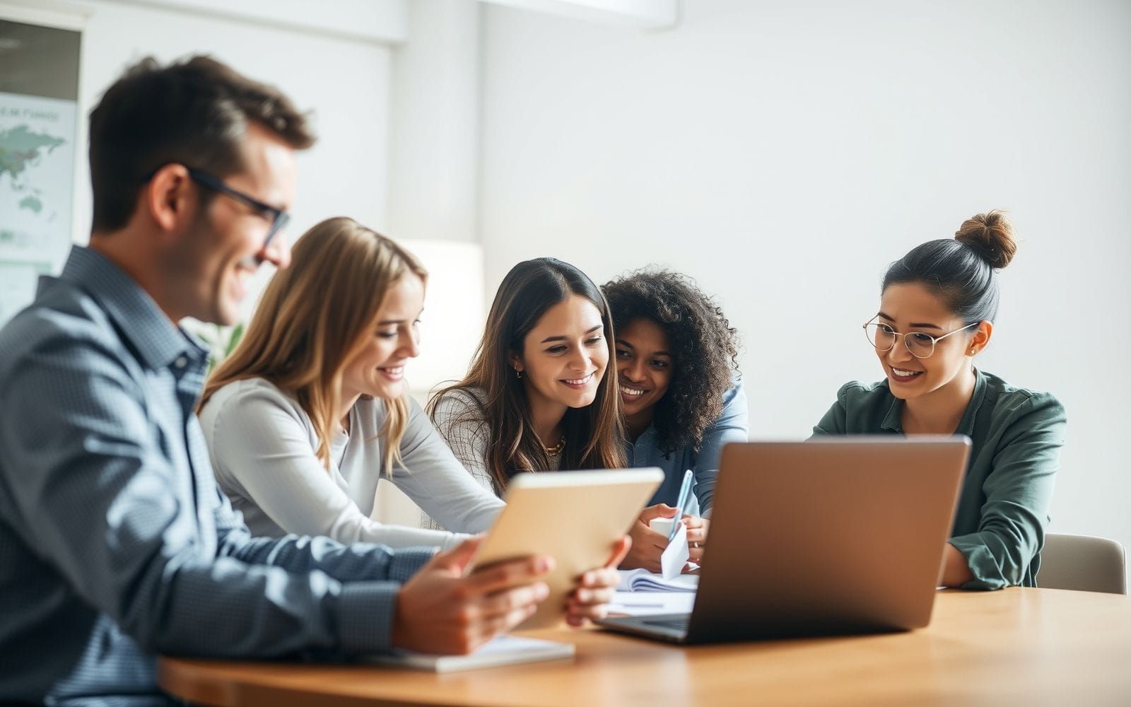 Professionals discussing vertical vs horizontal SaaS benefits.