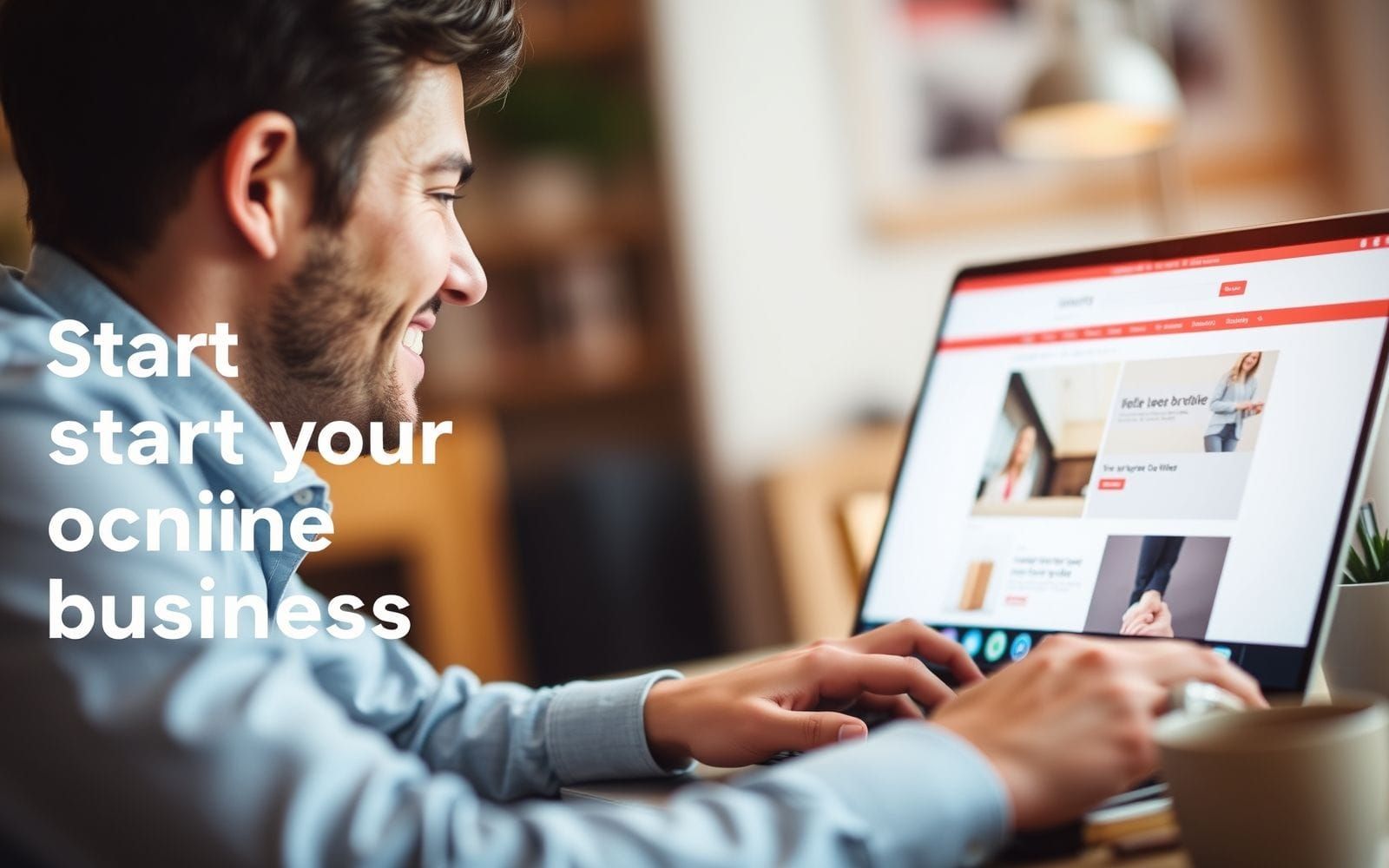 Person learning about online courses for starting an ecommerce business on a laptop.