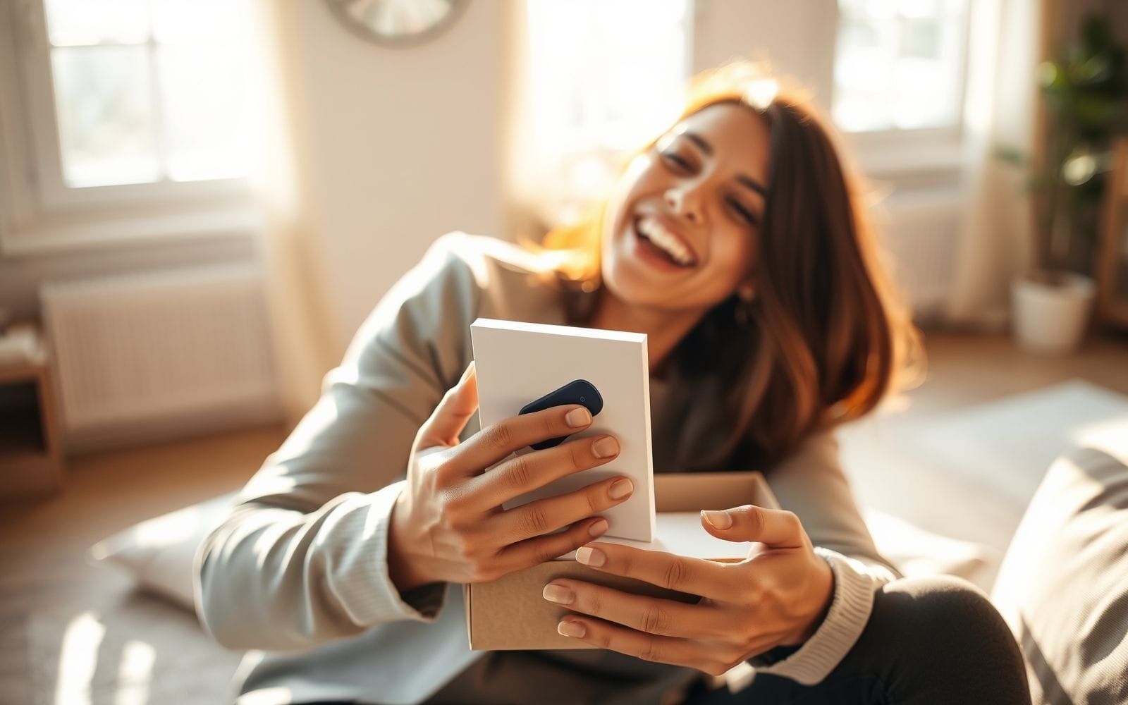 Person unboxing a subscription box for software and tech gadgets.