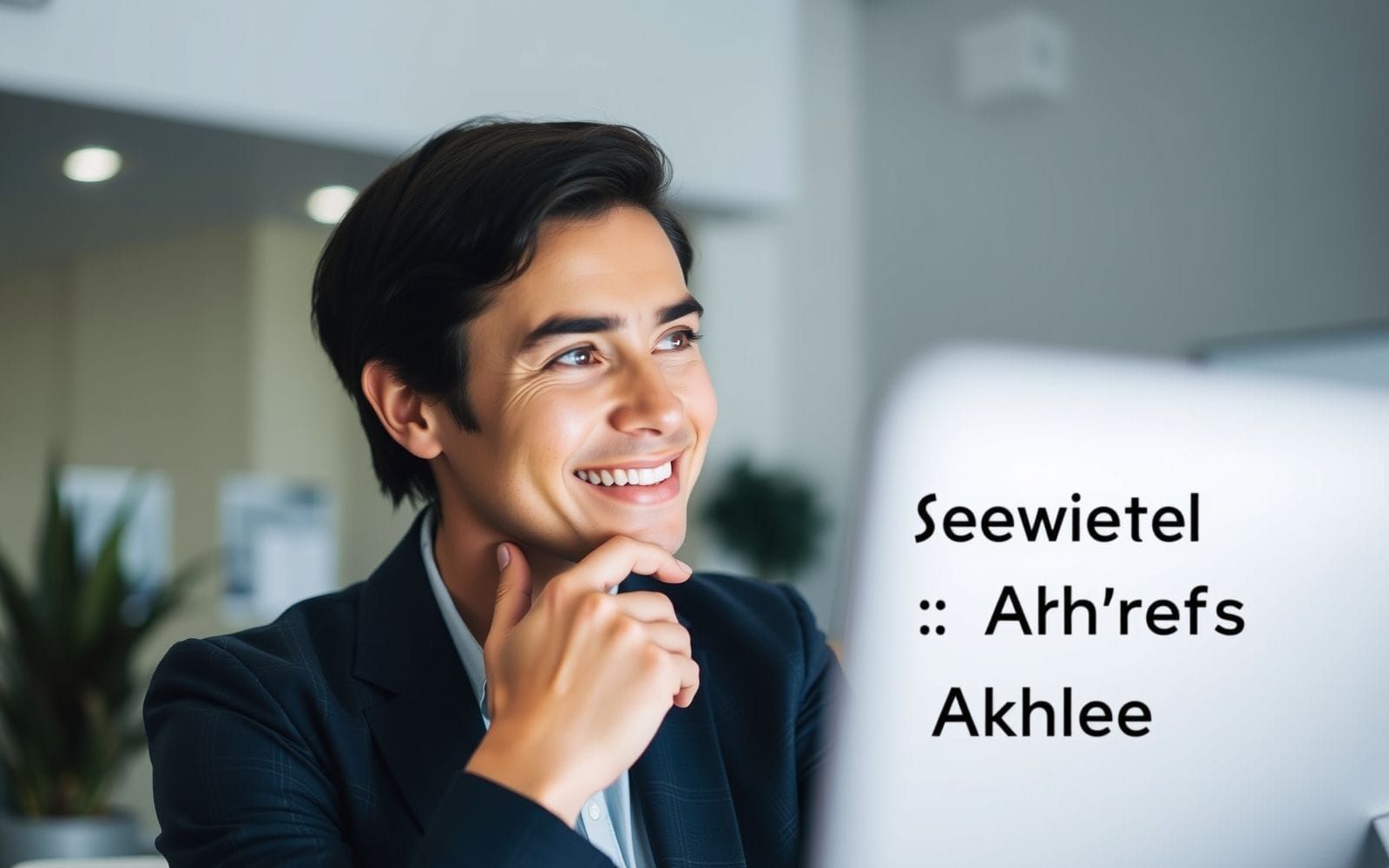 Person analyzing Semrush vs Ahrefs rank tracking data on a screen.