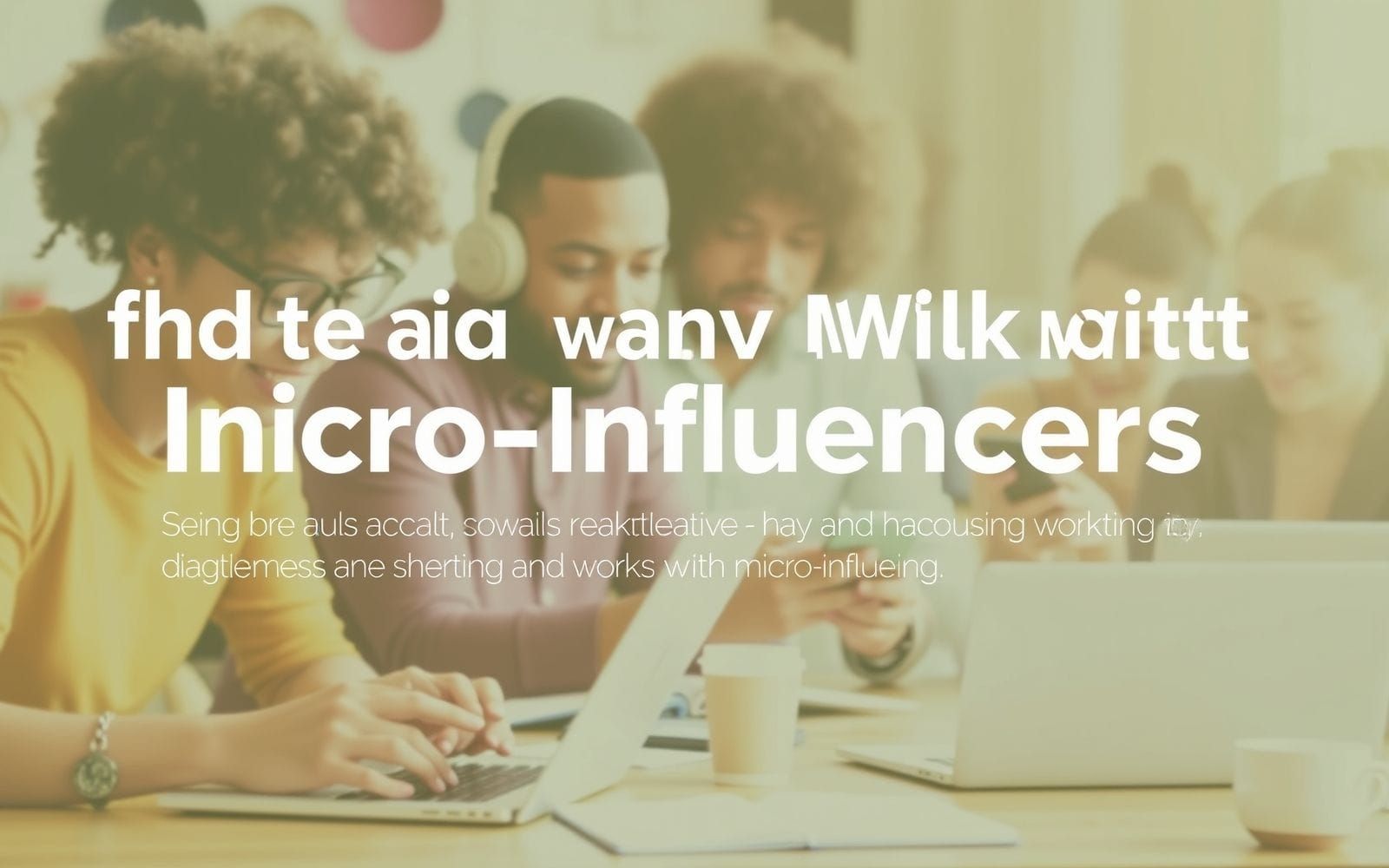 People collaborating on influencer marketing platforms for finding micro-influencers.