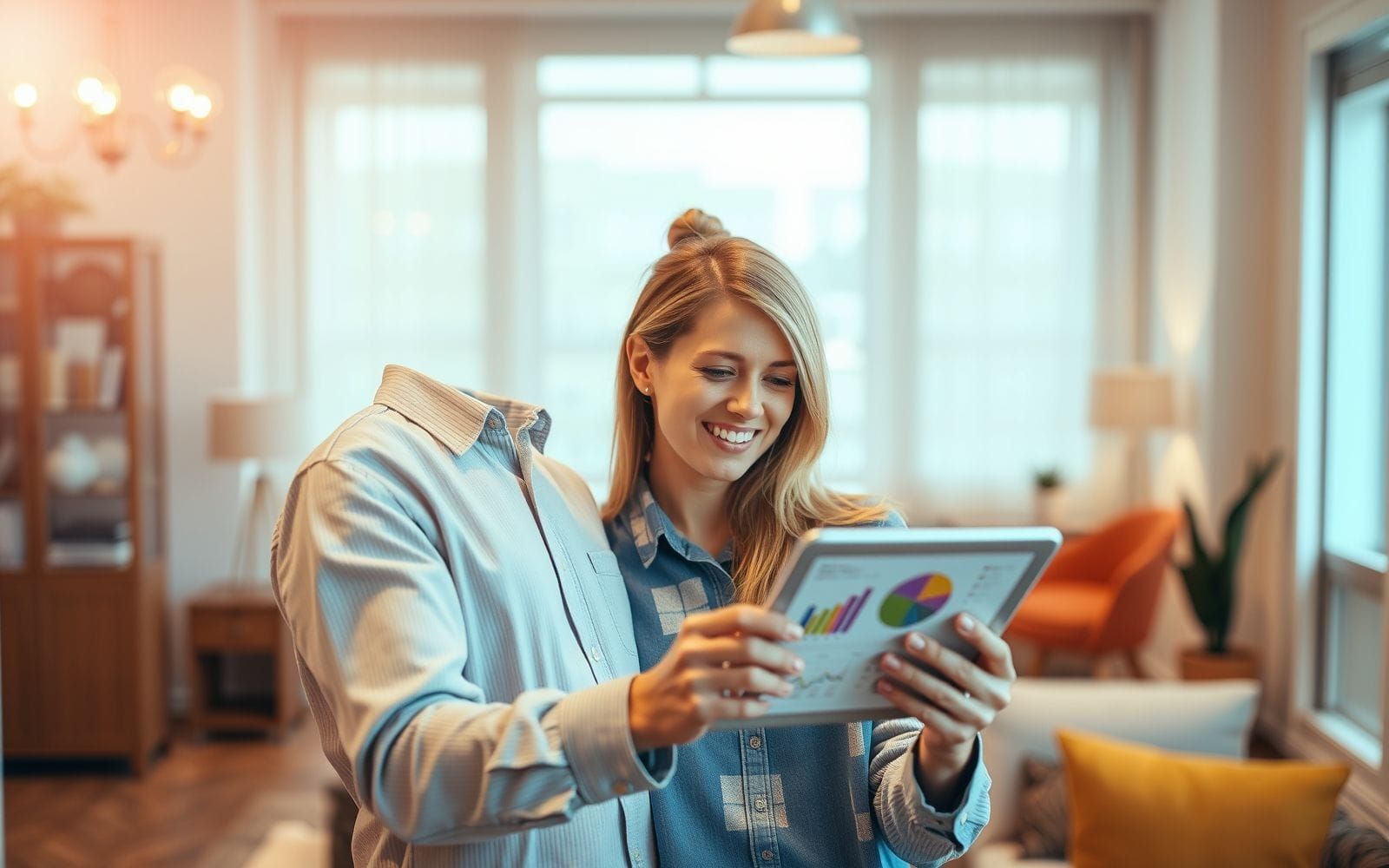 Small business owner reviewing CRM software pricing comparison on a tablet.