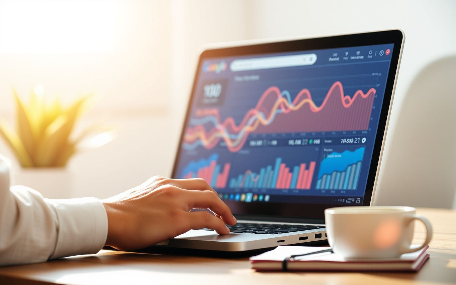Person analyzing data representing understanding core web vitals and their impact on ranking.