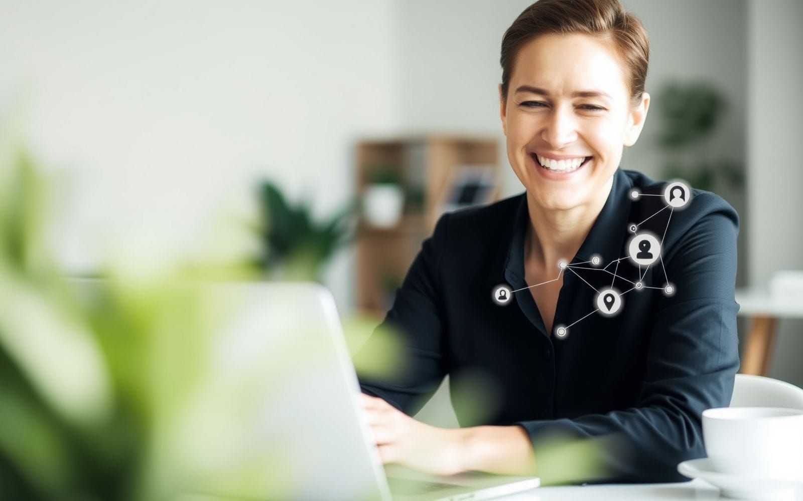 Professional using laptop for b2b lead generation strategies using LinkedIn.