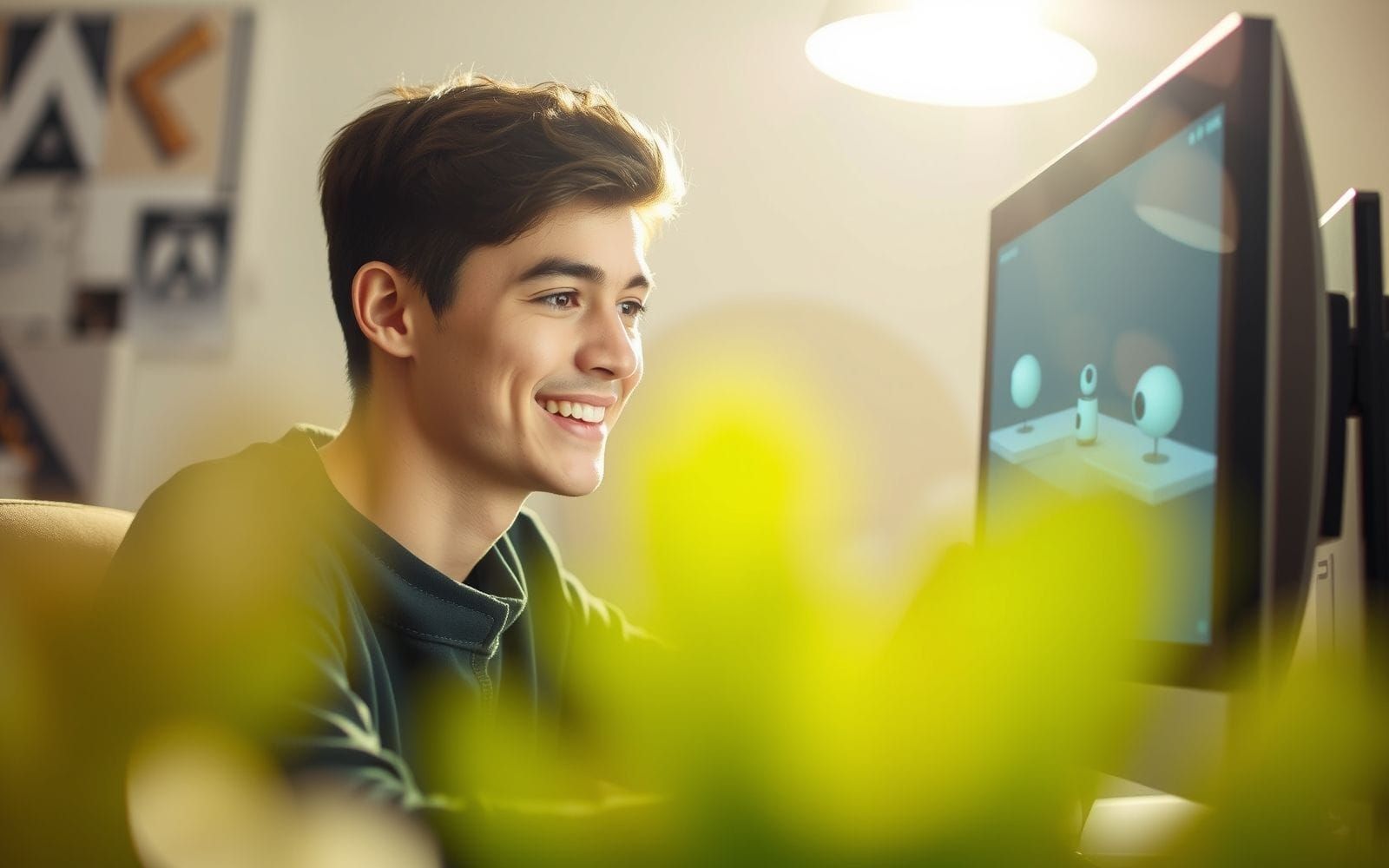 Beginner game designer using 3D modeling software.