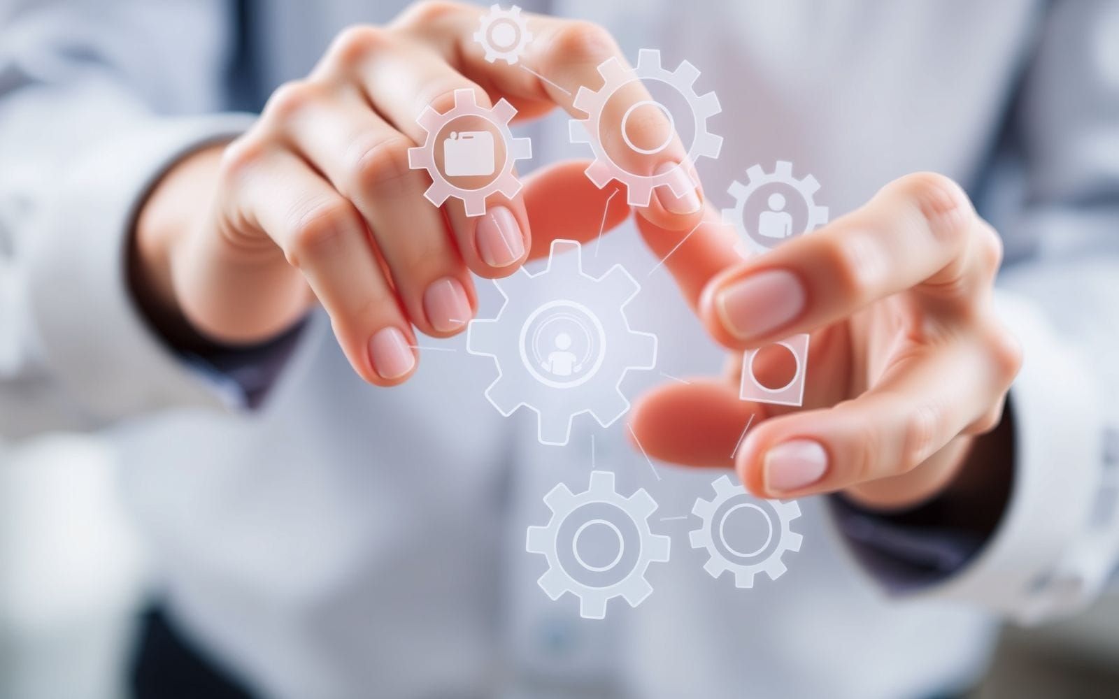 Hands connecting digital pieces, symbolizing workflow automation Zapier alternatives.