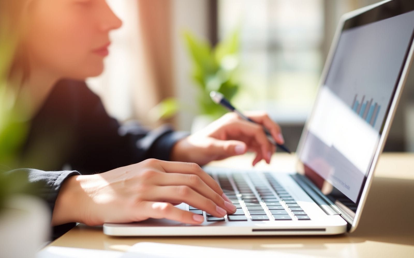 Person using Surfer SEO for on page optimization on laptop.