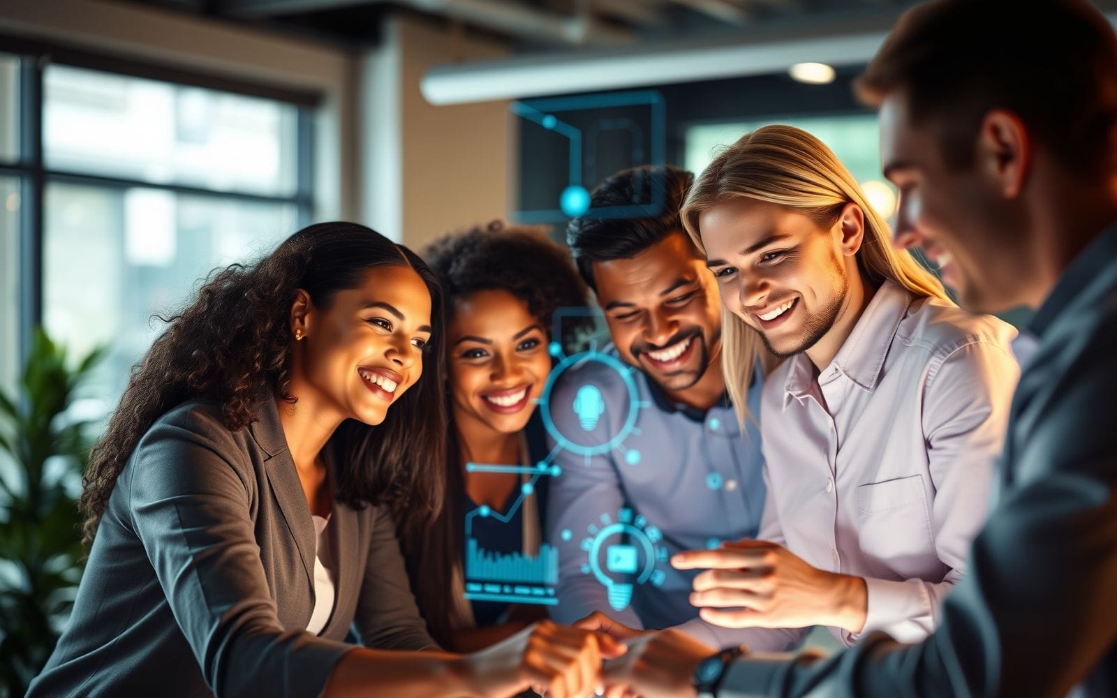 Professionals using AI for business insights