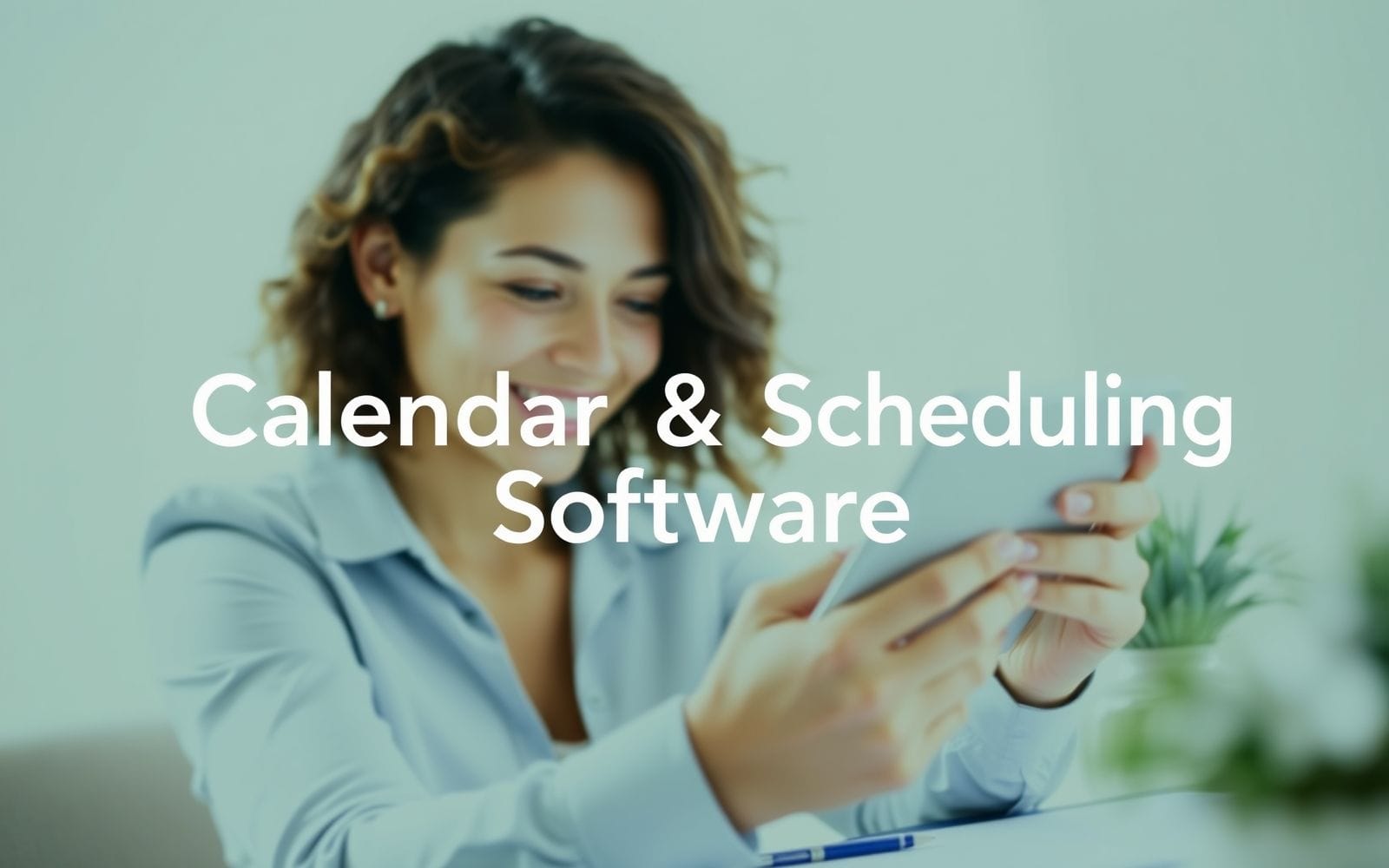Person using calendar & scheduling software on a tablet for organization.