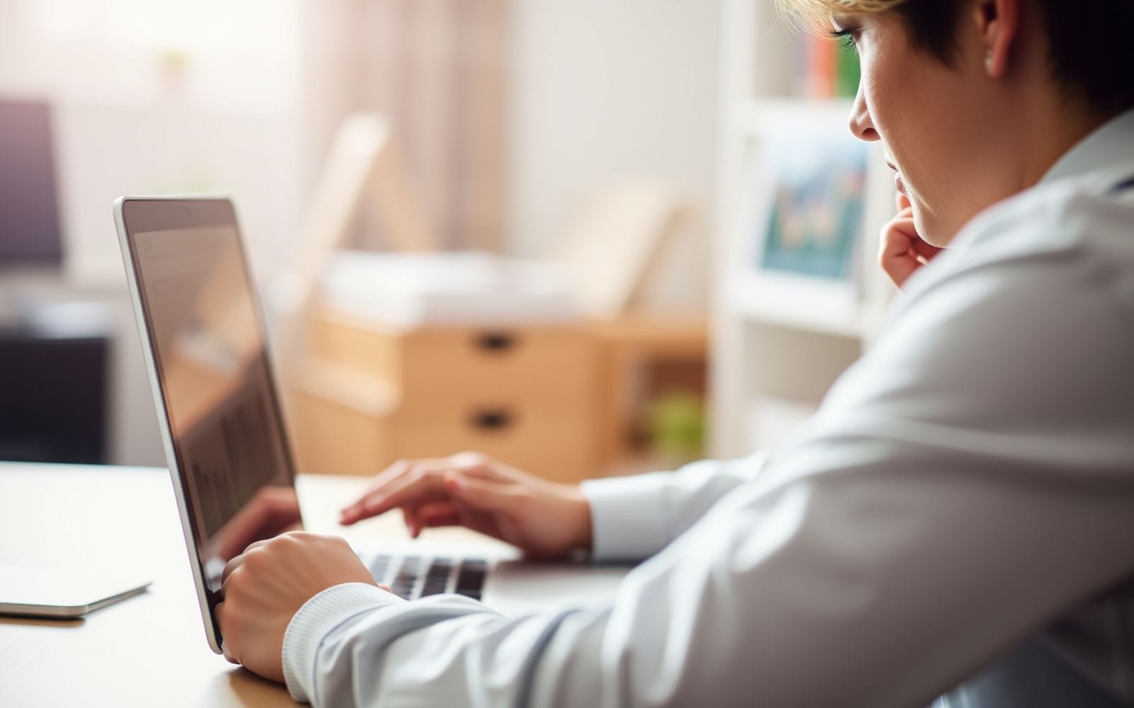 Person learning finance courses on laptop.