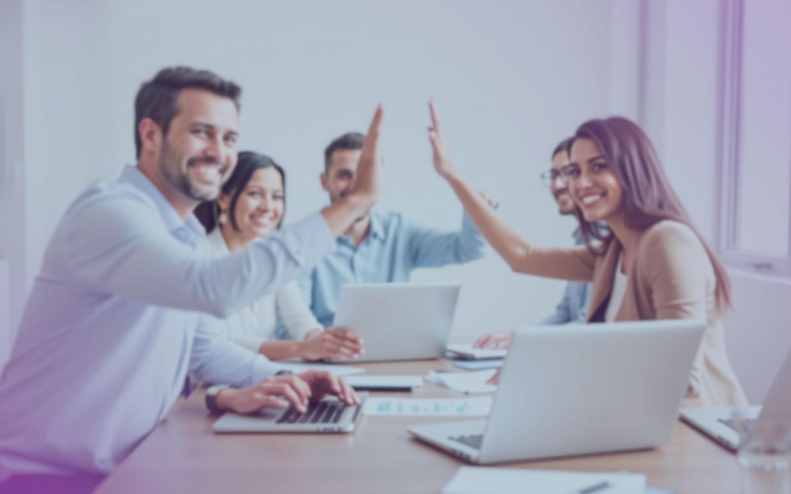Business professionals using sales automation tools efficiently.