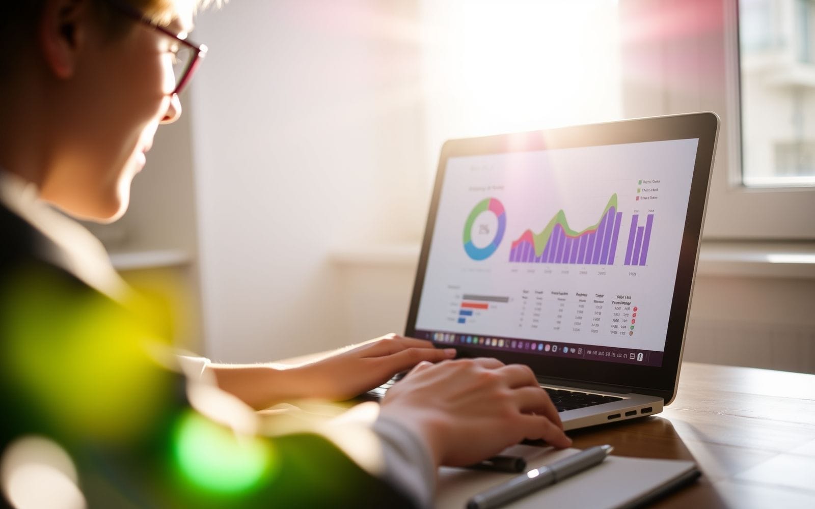 Person analyzing data on a laptop using SEO audit tools.